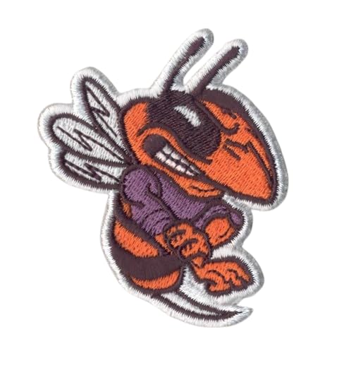 DigitEMB Angry Hornet Iron On Patch, Embroidered Sew On Bee Applique