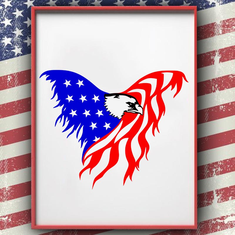USA Flag Eagle Embroidery Design – Digital Download