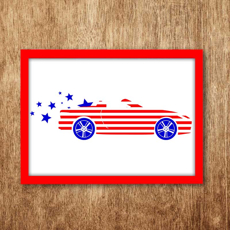 American Flag Car Vector