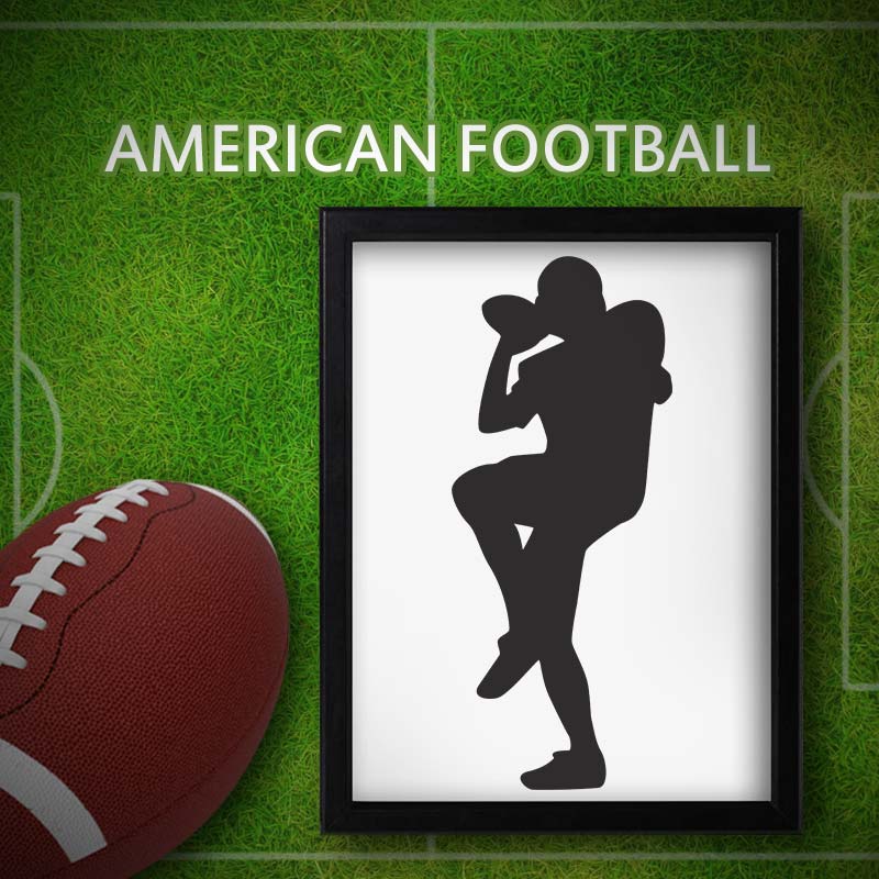 Ball Throwing Rugby Player Silhouette Art