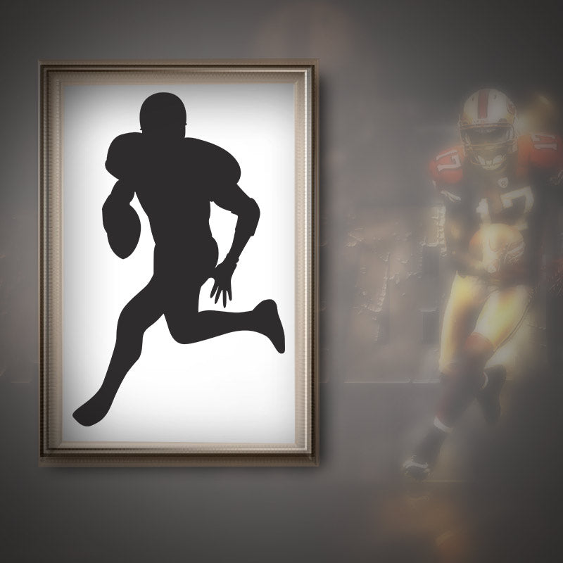 Running Rugby Player Silhouette Art