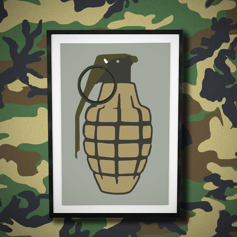 Powerful US Army Grenade Vector Art