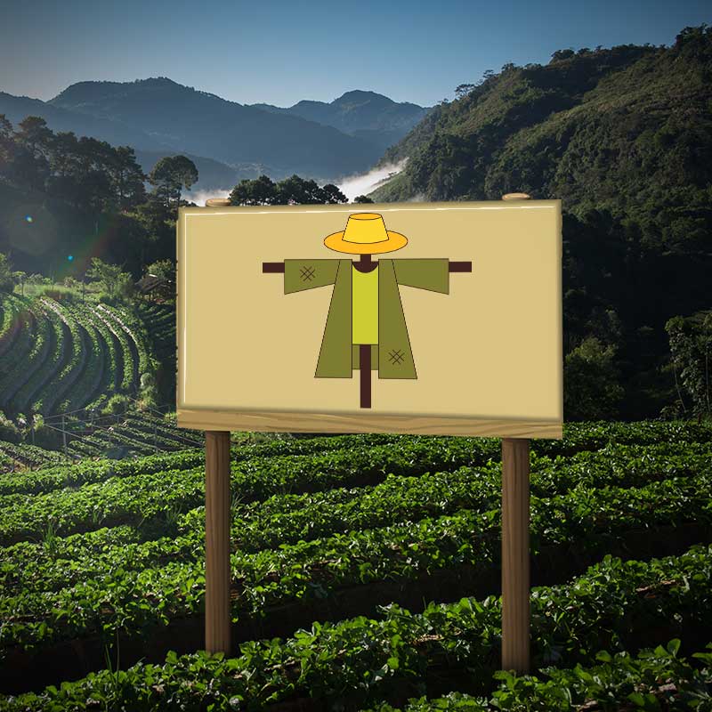 Quirky Standing Scarecrow Vector Art