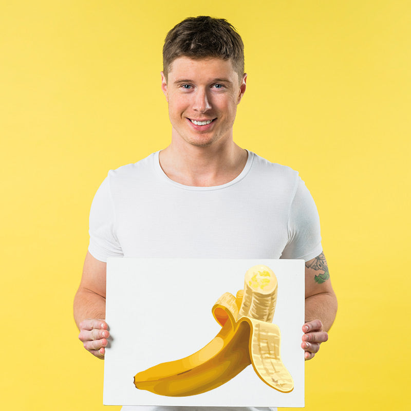 Delectable Peeled and Cut Banana Vector Art
