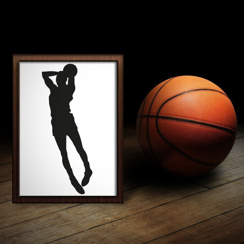 Throwing the Ball Basketball Silhouette Art