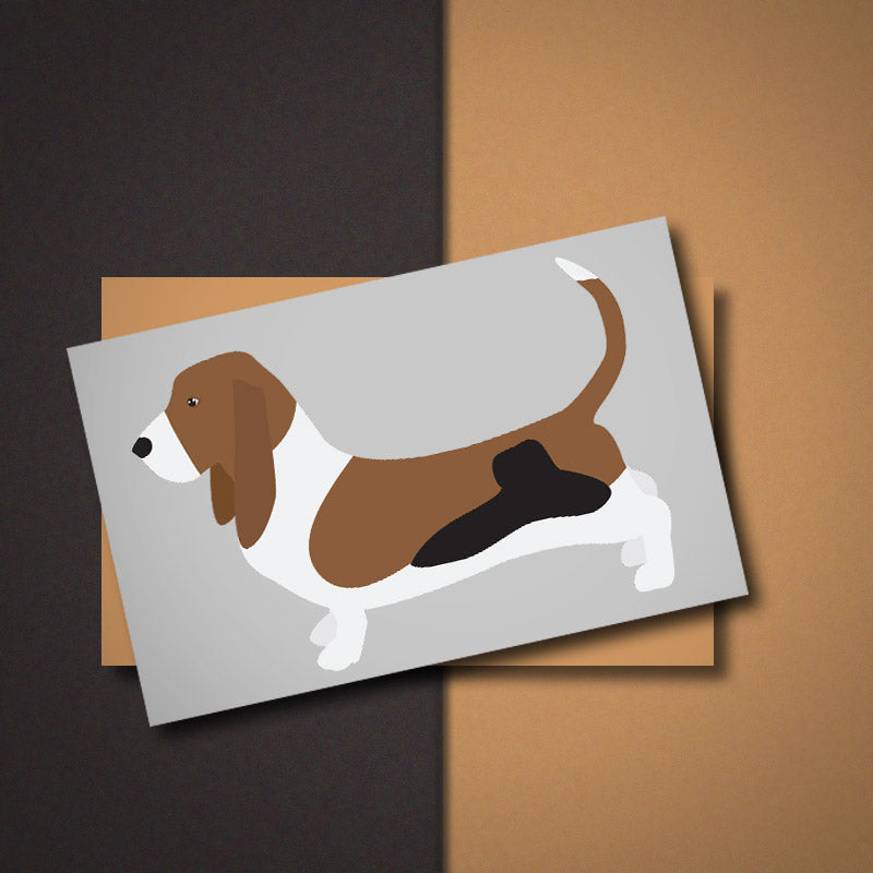 Subtle Basset Hound Side View Vector Art