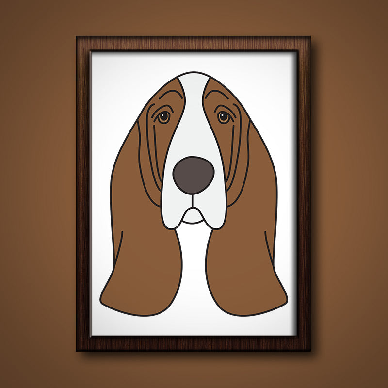 Captivating Basset Hound Face Vector Art