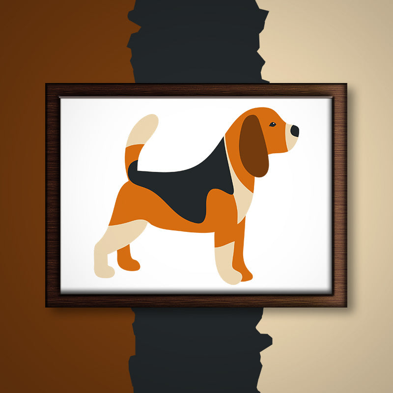 Multicolored Side View Beagle Vector Art