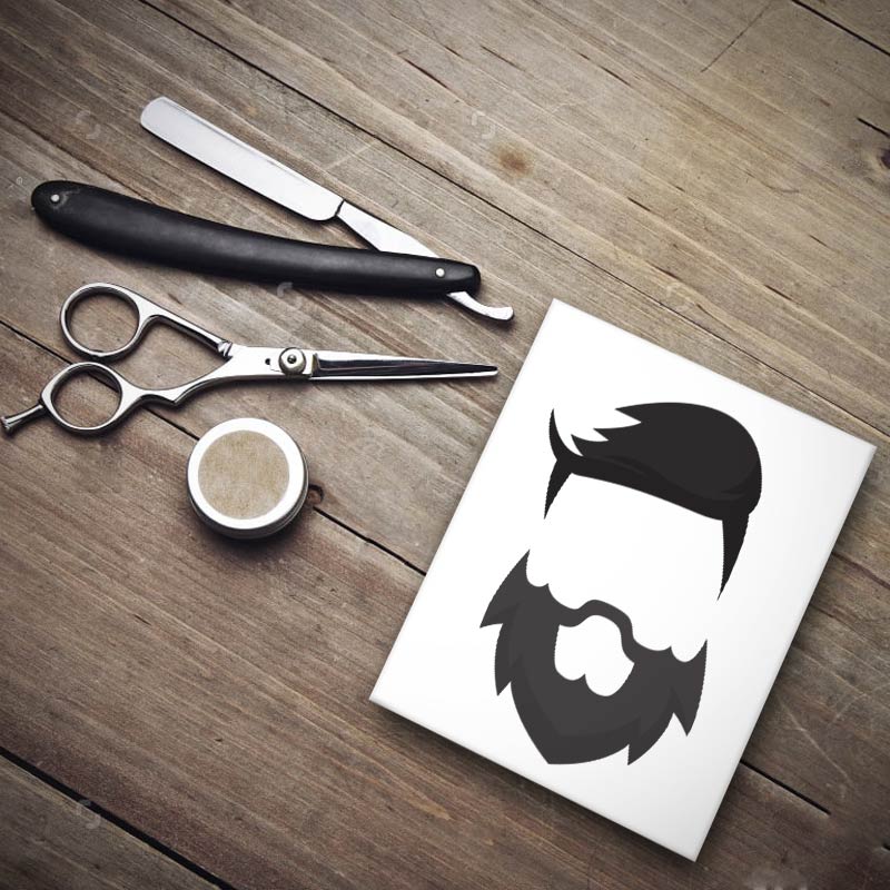 Brushed up Hairdo & Beard Vector Art