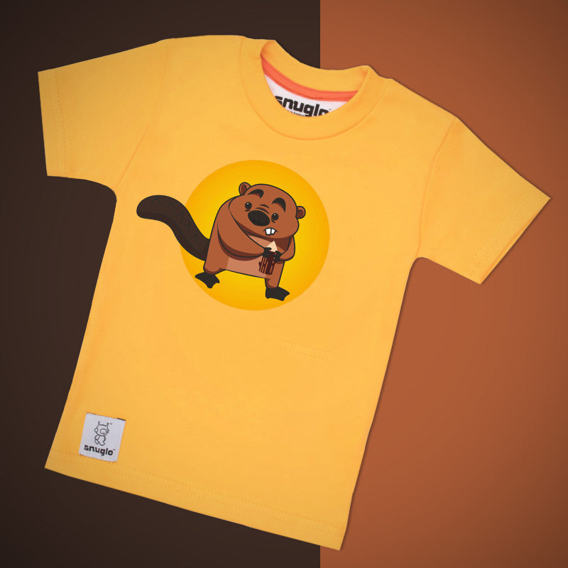 Sly Beaver Hiding Timber Vector Art