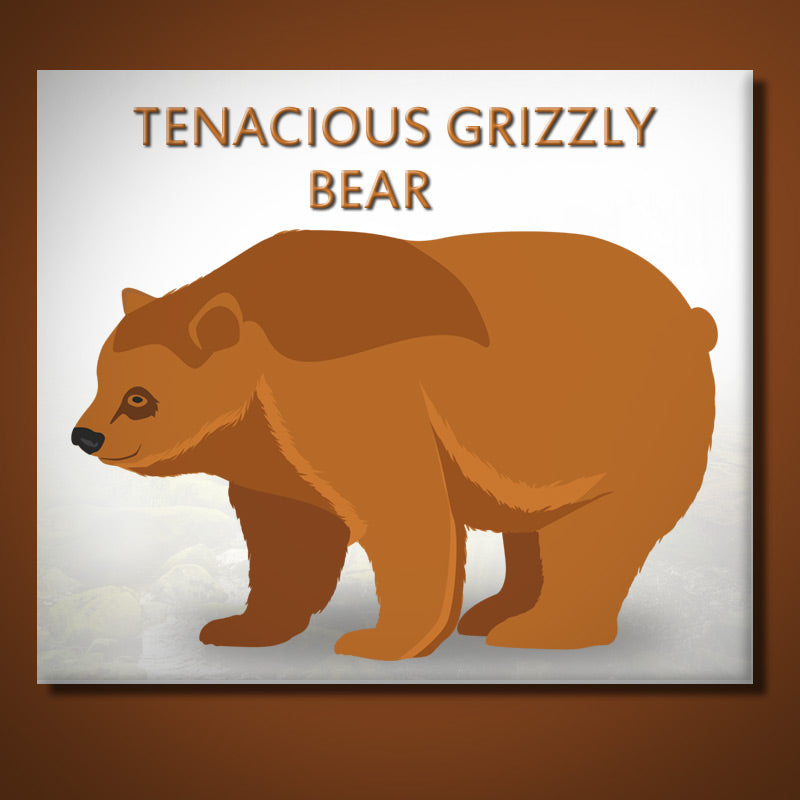 Tenacious Grizzly Bear Vector Art