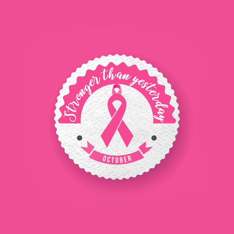 Stronger Than Yesterday Breast Cancer Ribbon Vector Art