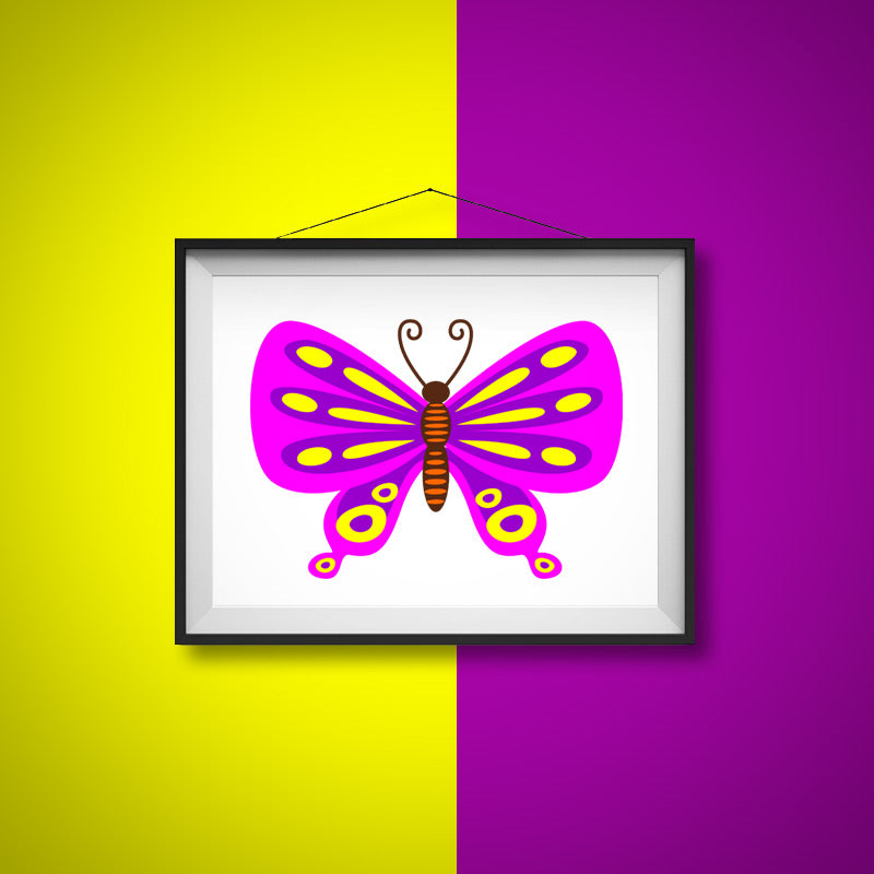 Attractive Purple Butterfly Vector Art