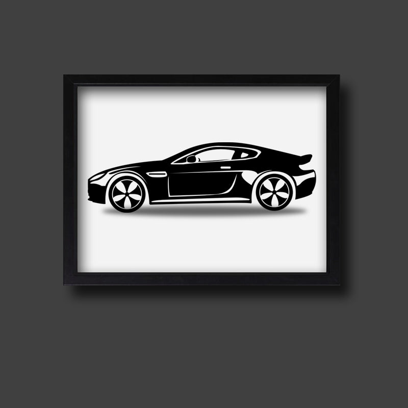 Sports Car Silhouette Art
