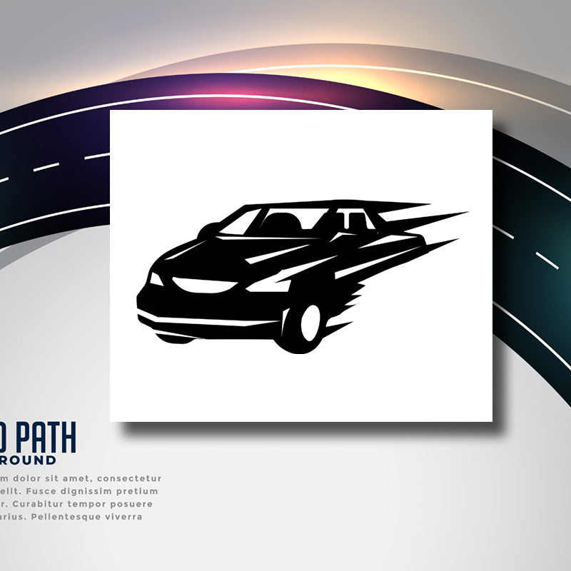 Fast Moving Sedan Silhouette Art