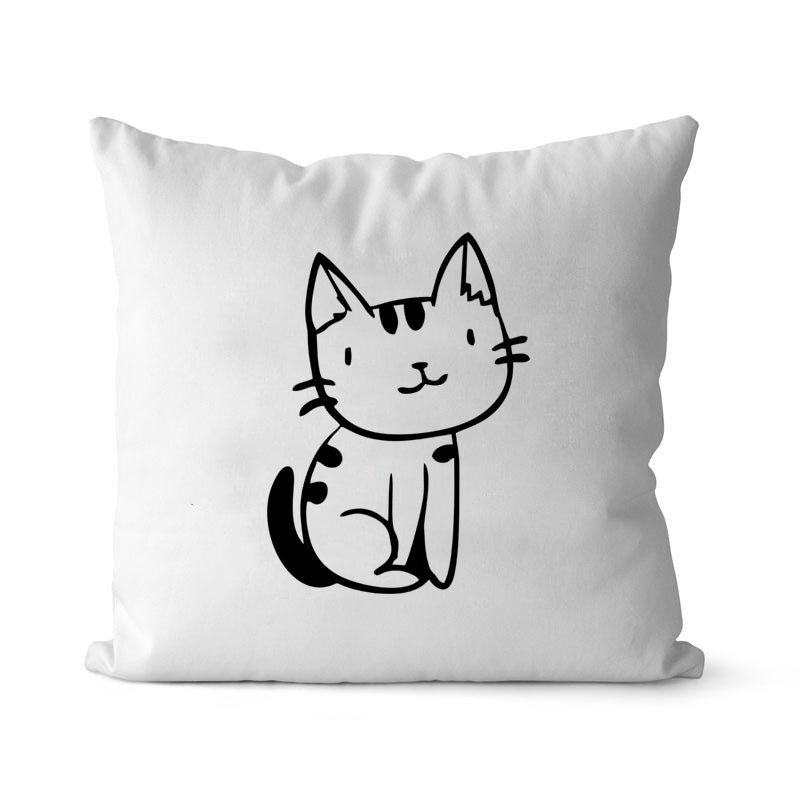 Sitting Contour Kitten Silhouette Art
