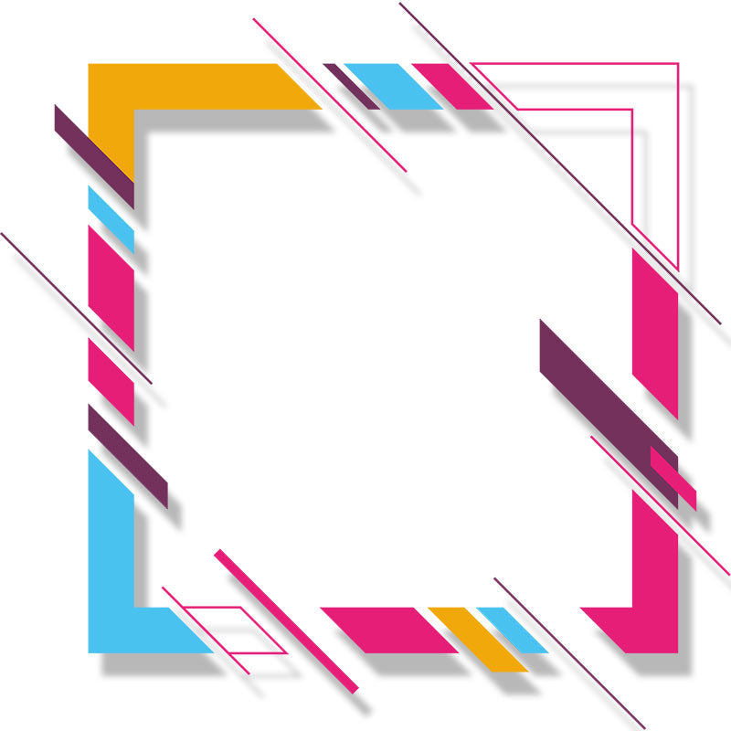 Funky Multicolored Lines Frame Banner Vector Art