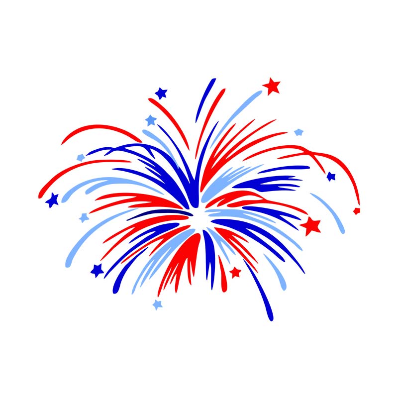 Independence Day Fireworks Embroidery Design in USA