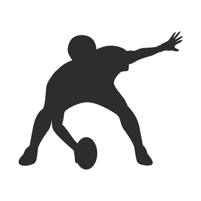 Football Player Starting Play Silhouette Art
