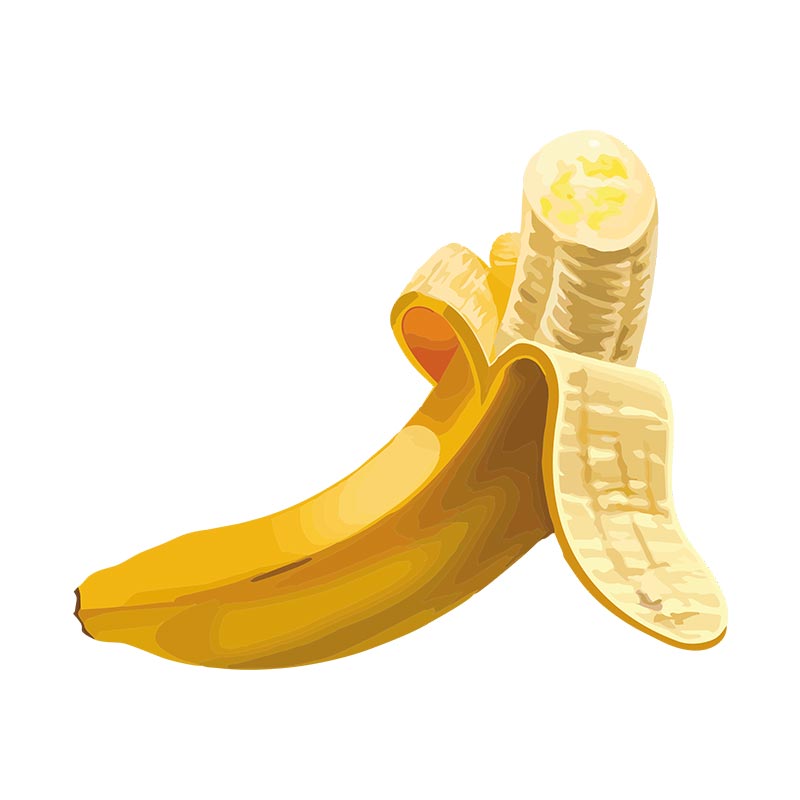 Delectable Peeled and Cut Banana Vector Art