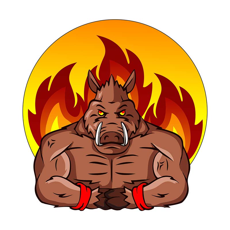 Monstrous Jacked Boar Vector Art