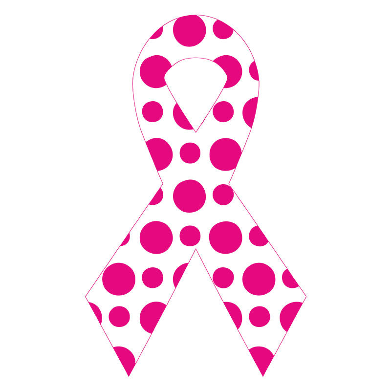 Pink Spotted Breast Cancer Ribbon Vector Art