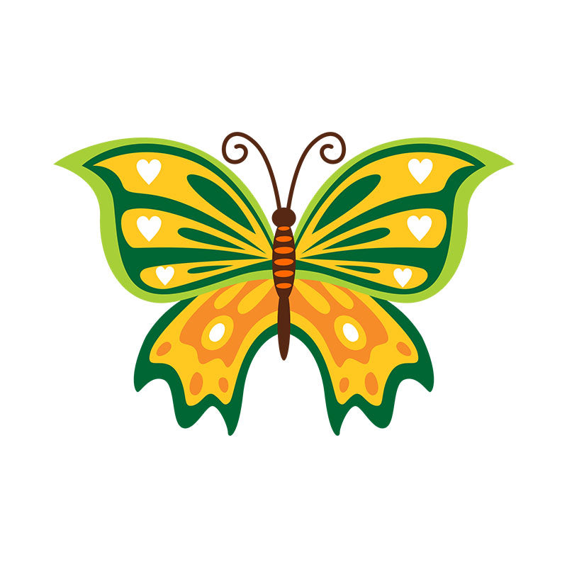 Green and Yellow Green Butterfly Vector Art