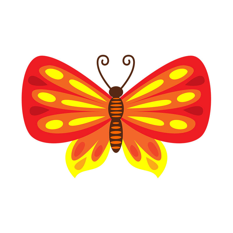 Red and Yellow Butterfly Vector Art