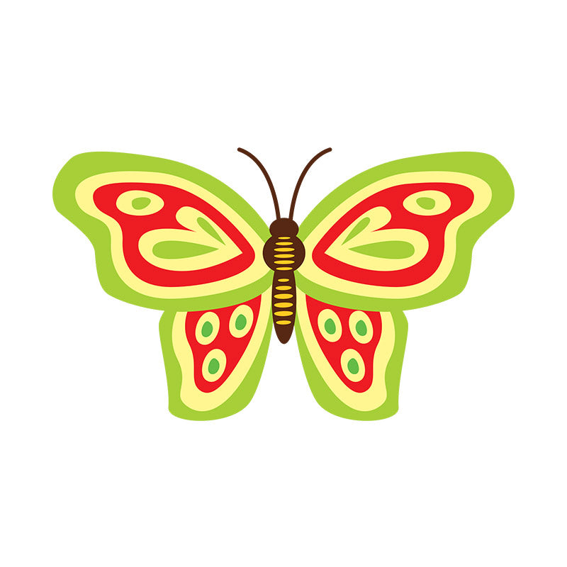 Green and Red Butterfly Vector Art