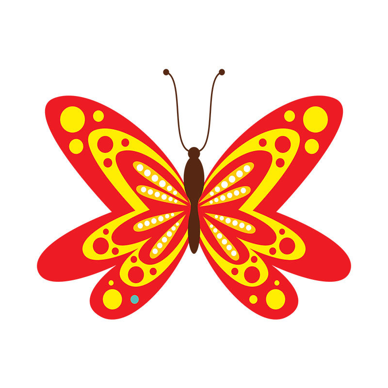 Vibrant Red Butterfly Vector Art