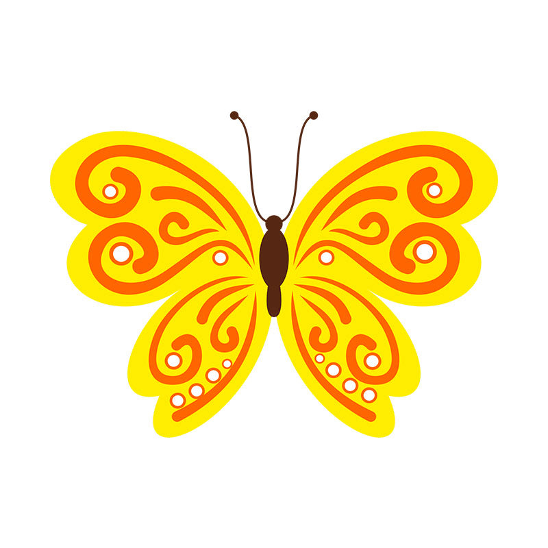 Sunny Yellow Butterfly Vector Art