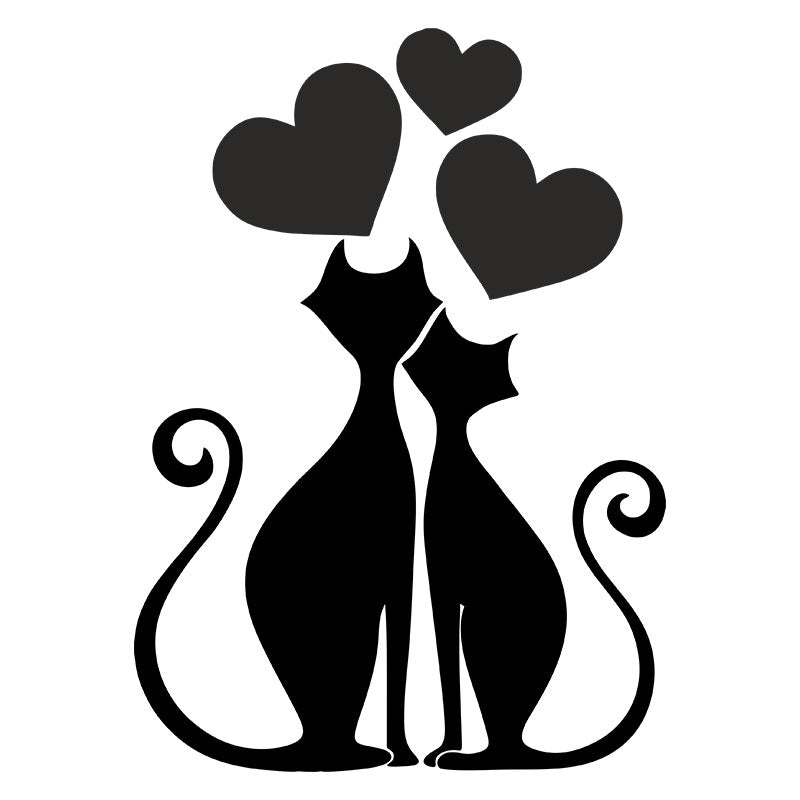 Cats in Love Silhouette Art