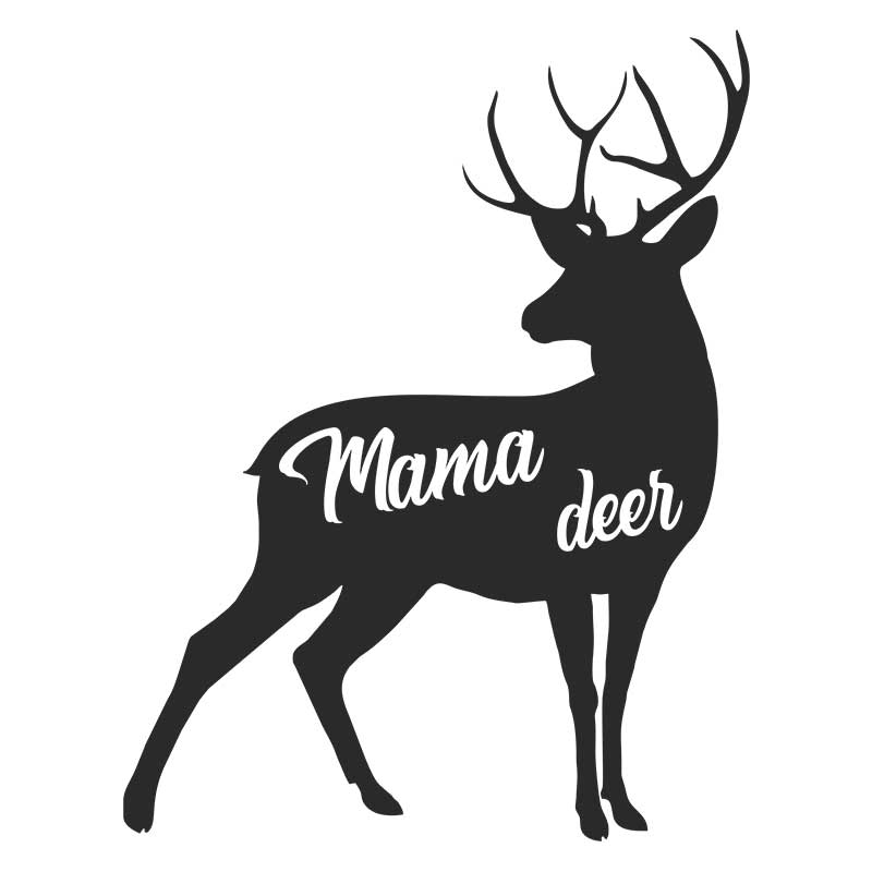 Caring Mama Deer Silhouette Art