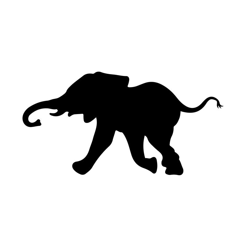 Rushing African Elephant Silhouette Art