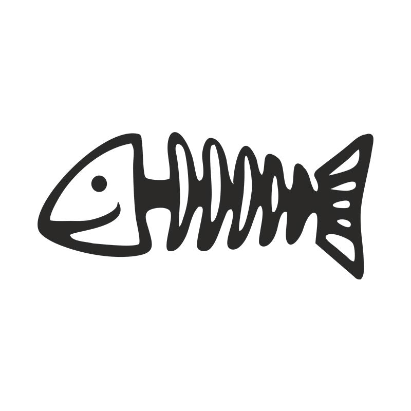 Delicate Fish Bone Silhouette Art