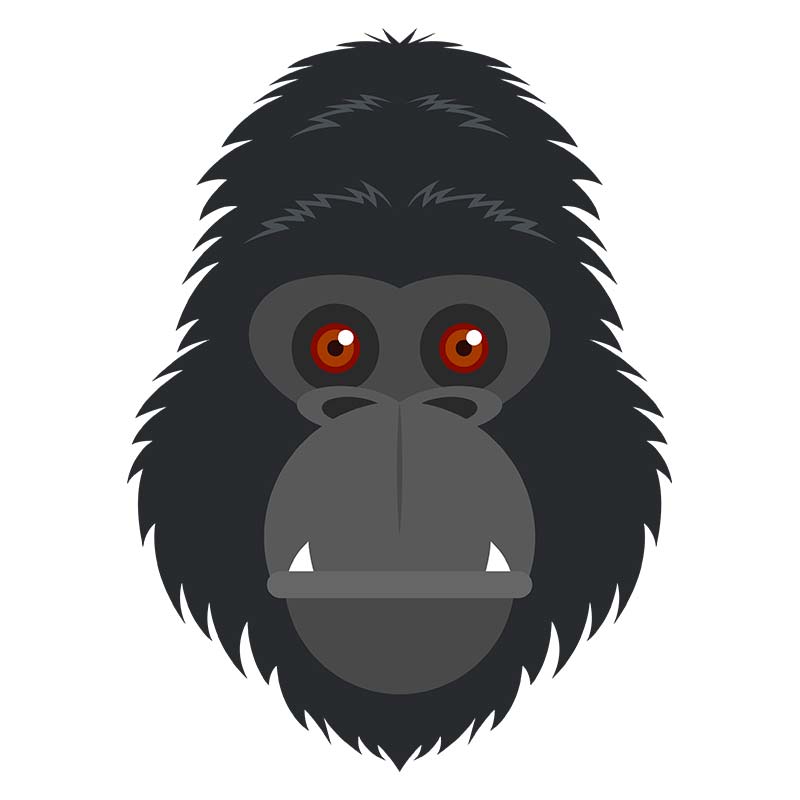 Furious Gorilla Face Vector