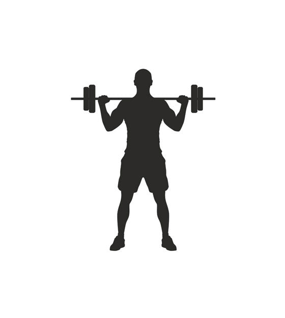 Barbell Overhead Press Gym Exercise Silhouette Art