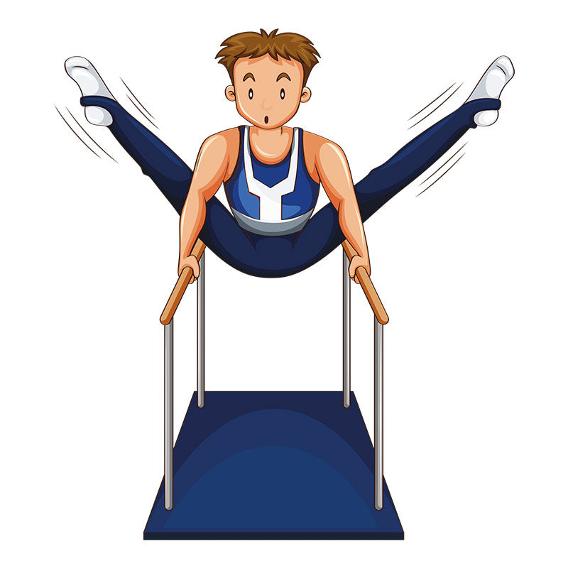 Parallel Bars V-Sit Hold Gymnastic Vector Art