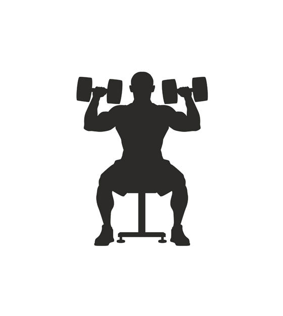 Sitting Bench Shoulders Gym Exercise Silhouette Art
