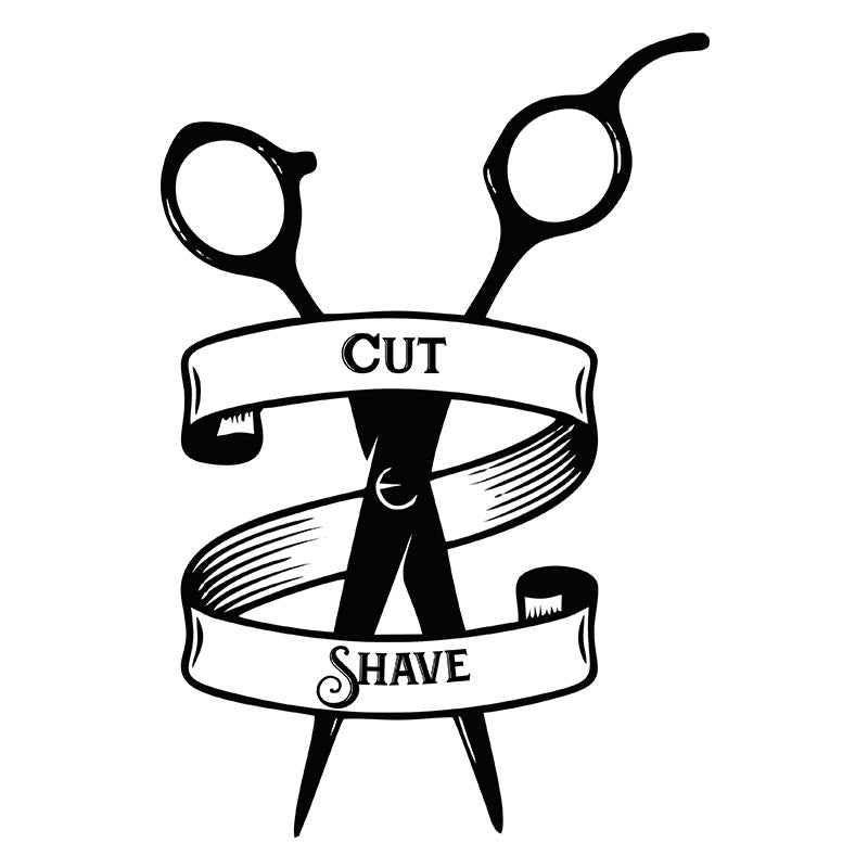 Artistic Hair Dressing Scissor Title Silhouette Art