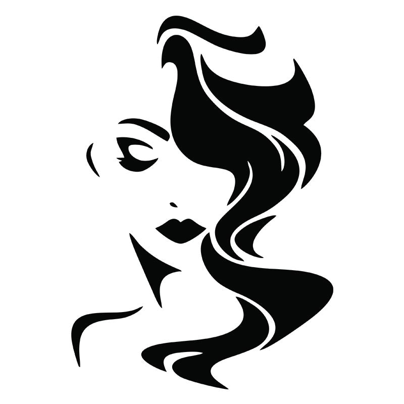 Fashionable Hair Dressed Woman Silhouette Art