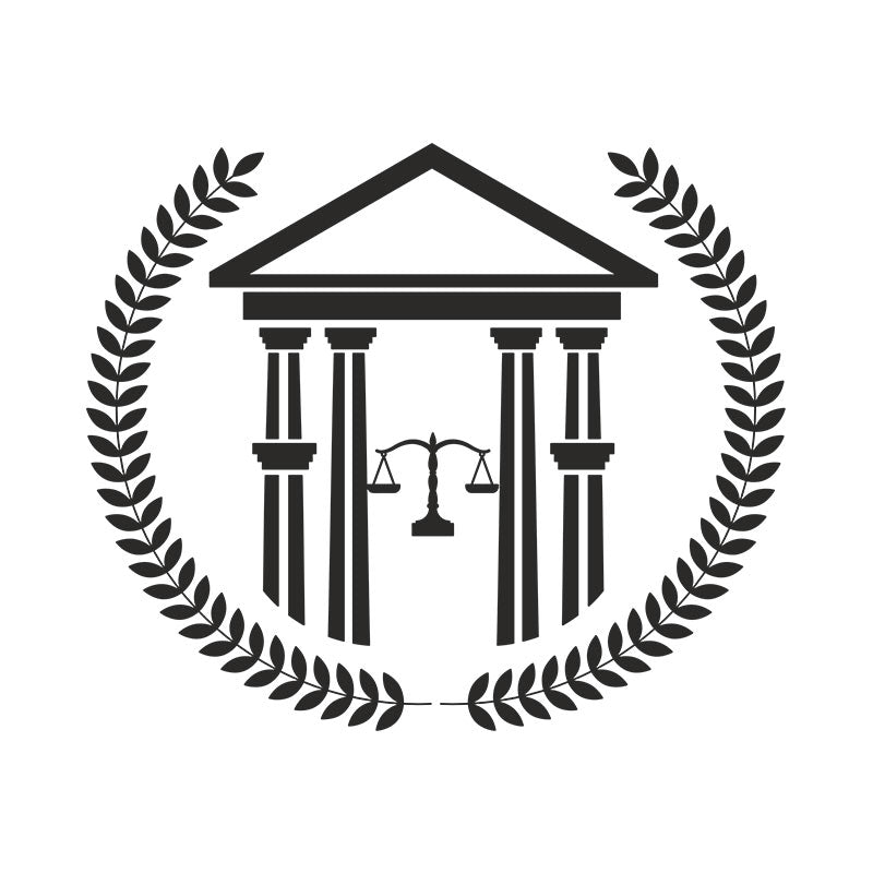 Honrorable Judge's Court Symbol Logo Law Silhouette Art