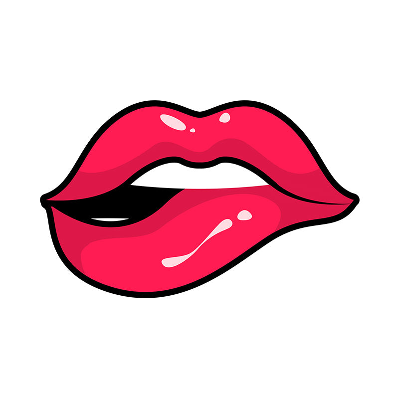 Passionate Lips Biting Vector Art