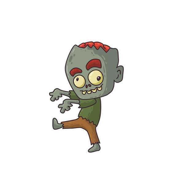 Woozy Eyed Halloween Zombie Vector Art