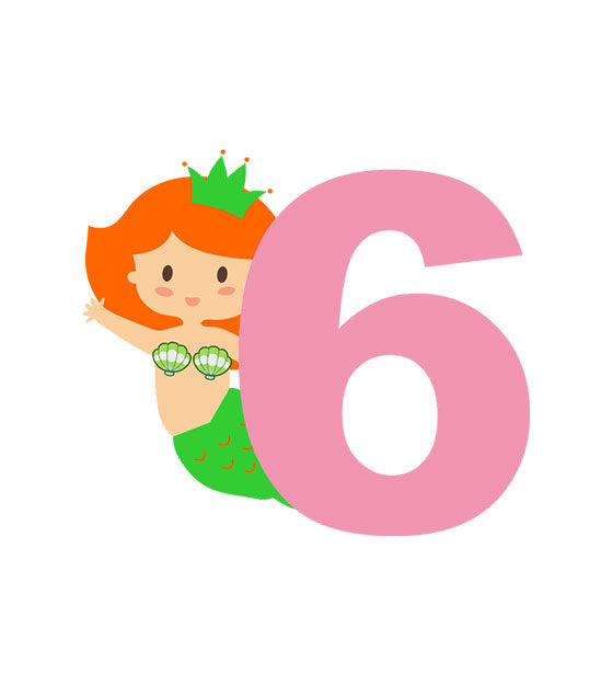 Mermaid Number 6 Vector Art