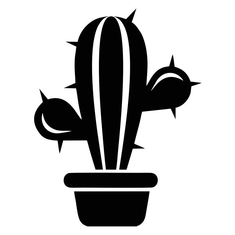 Outstanding Blue Myrtle-Cactus Silhouette Art