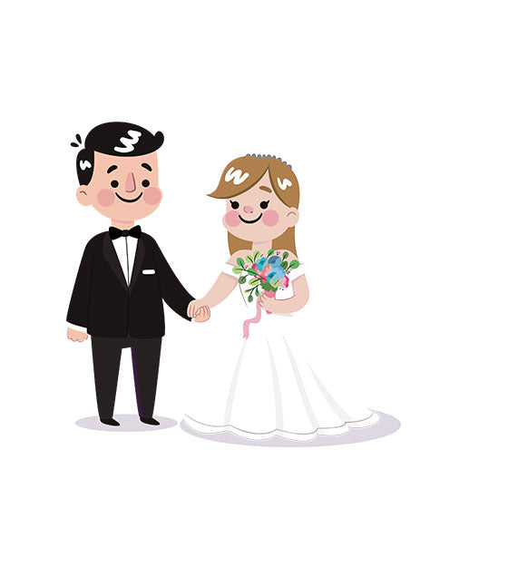 Bride and Groom Vector Design