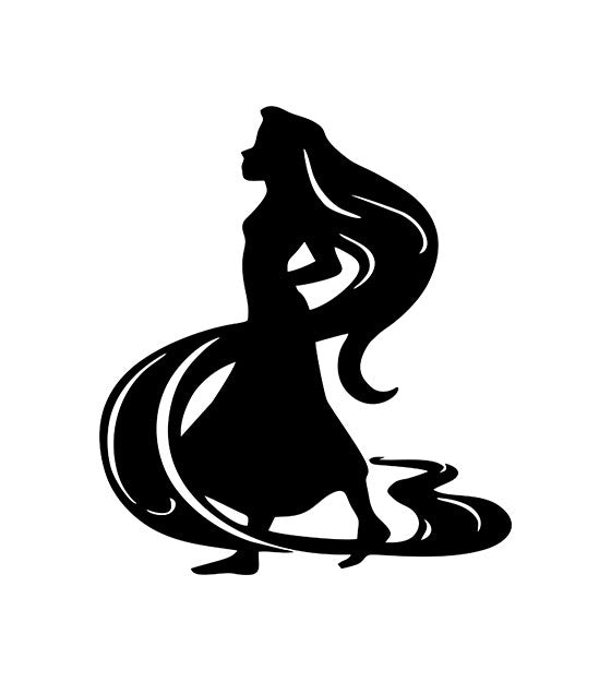 Longed Hair Princess Silhouette Art