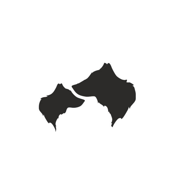 Lovable Wolves Face Silhouette Art