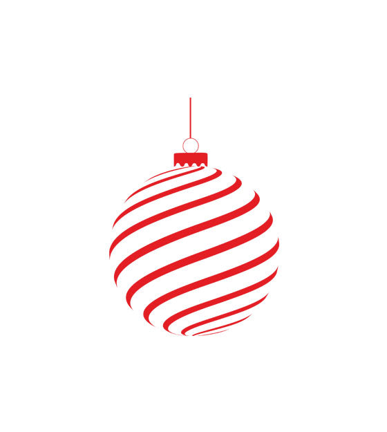 Red Striped Christmas Bauble Vector Art